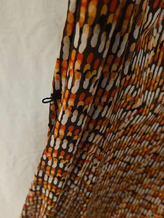 Perceptions Multicolor Pleated Midi Dress in Orange, Black and White - Picture 6 of 6